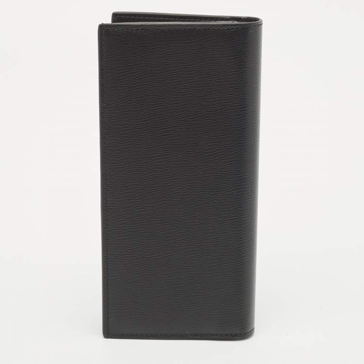 Pre Owned Dior Black Leather Bee Vertical Long Wallet