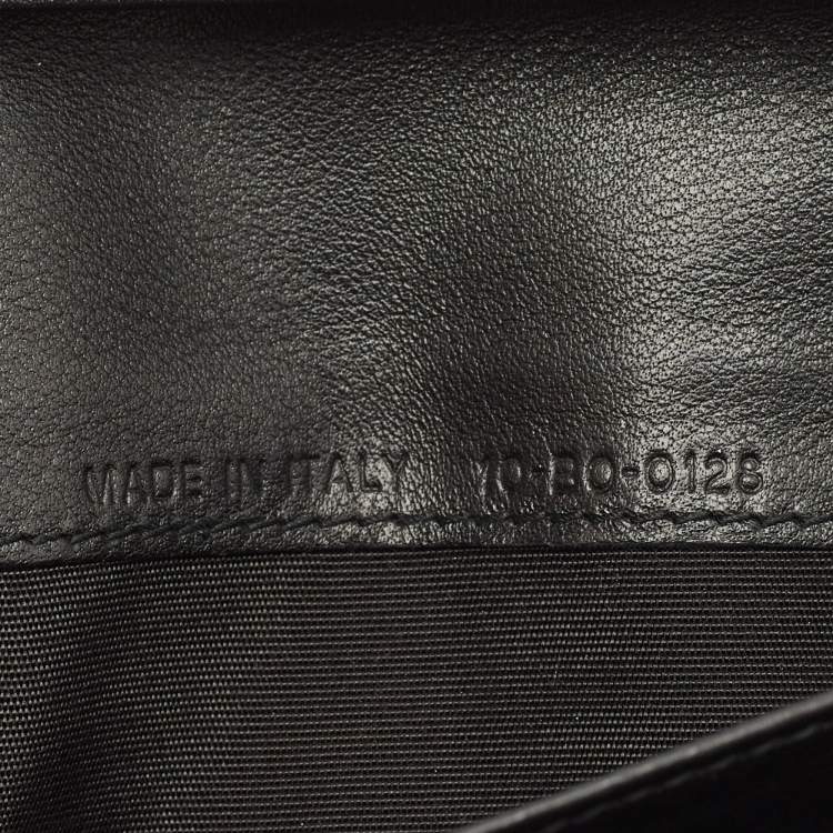 Pre Owned Dior Black Leather Bee Vertical Long Wallet