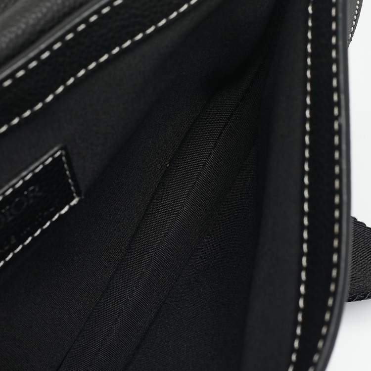 Pre Owned Dior x KAWS Black Leather Saddle Pouch