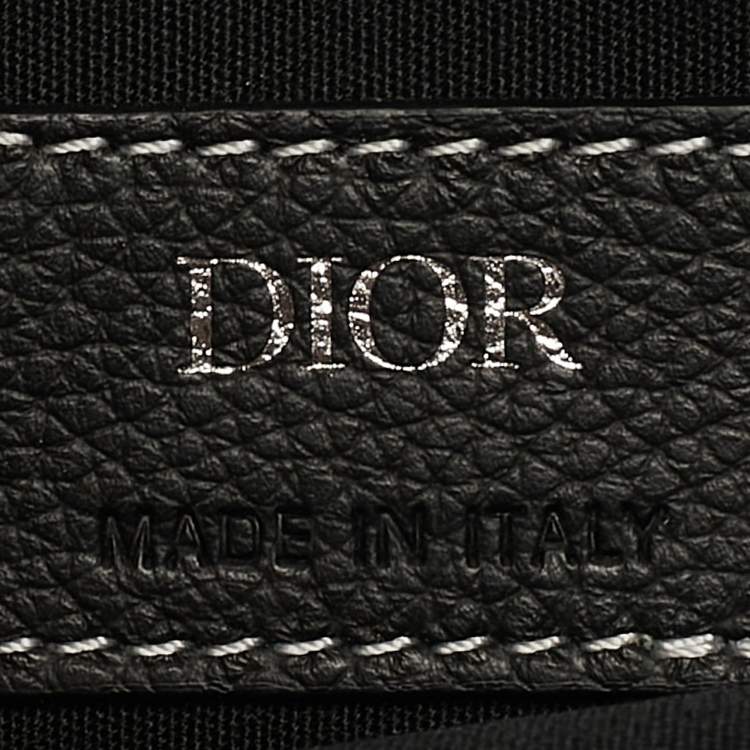 Pre Owned Dior x KAWS Black Leather Saddle Pouch