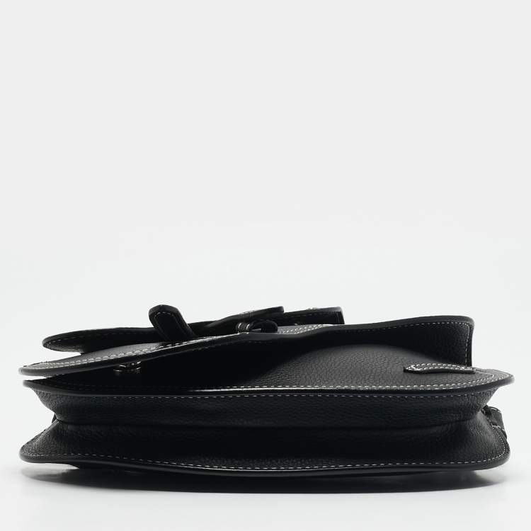 Pre Owned Dior x KAWS Black Leather Saddle Pouch