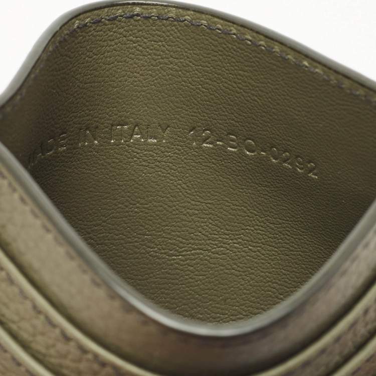 Pre Owned Dior Olive Green Leather CD Icon Card Holder