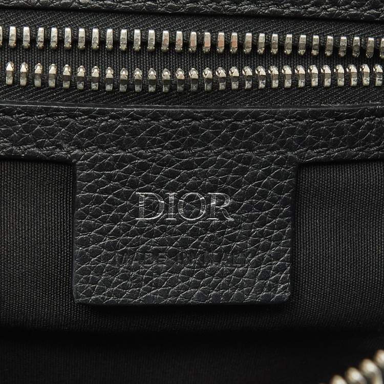 Pre Owned Dior Black Leather Maxi Saddle Bag