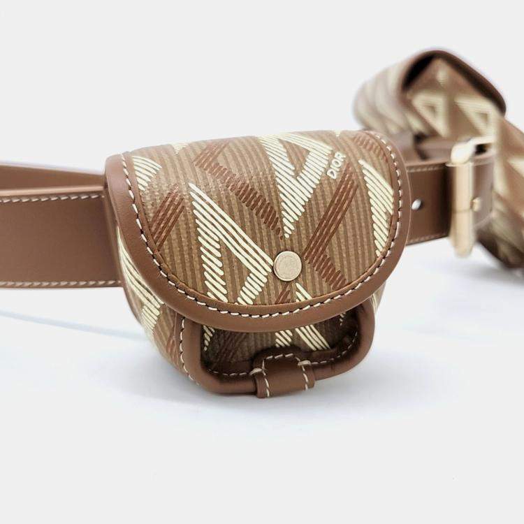 Pre Owned Dior Brown PVC Dior Homme CD Diamond Belt Bag