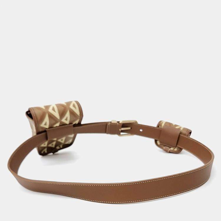 Pre Owned Dior Brown PVC Dior Homme CD Diamond Belt Bag