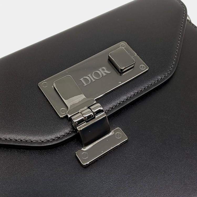 Pre Owned Dior Black Leather Homme Crossbody Bag