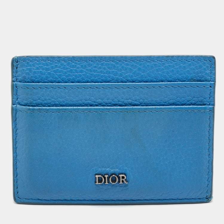 Pre Owned Dior Homme Blue Leather Card Holder