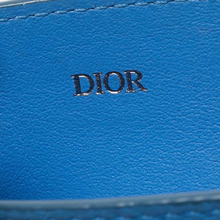 Pre Owned Dior Homme Blue Leather Card Holder