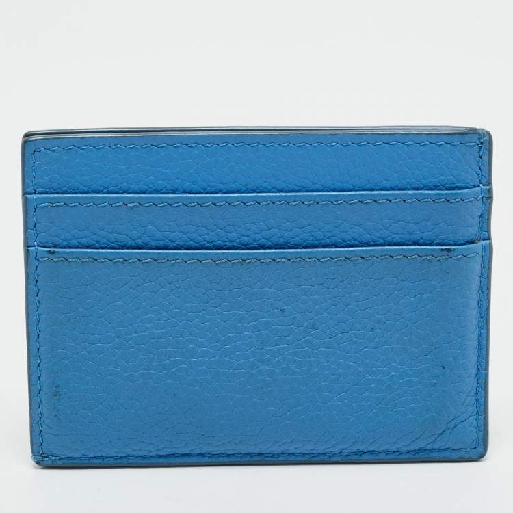 Pre Owned Dior Homme Blue Leather Card Holder