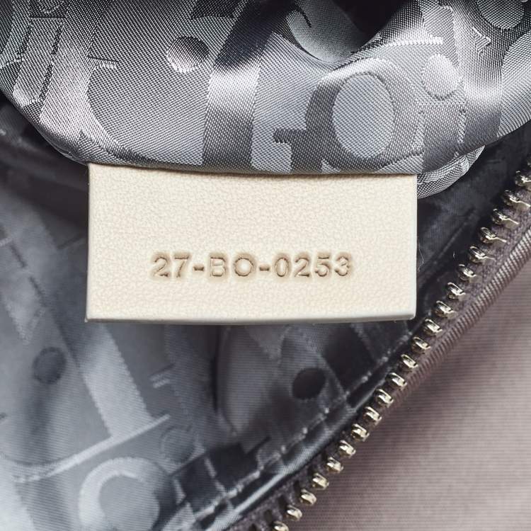 Pre Owned Dior Dark Grey Mesh, Nylon and Cannage Rubber Saddle Crossbody Bag