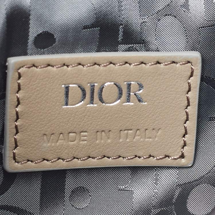 Pre Owned Dior Dark Grey Mesh, Nylon and Cannage Rubber Saddle Crossbody Bag