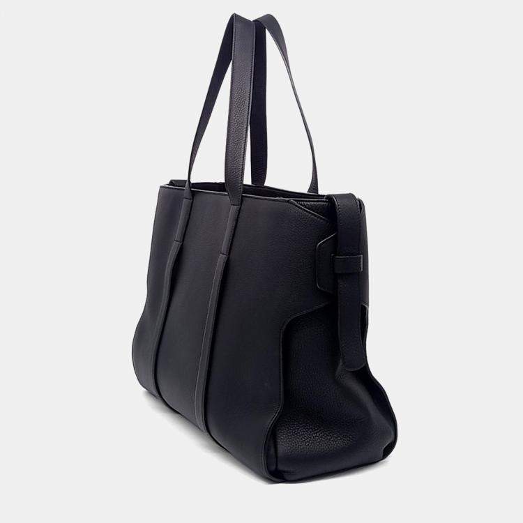 Pre Owned Dior Black Leather Corolla Large Tote
