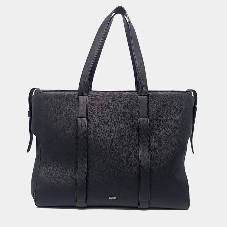 Pre Owned Dior Black Leather Corolla Large Tote