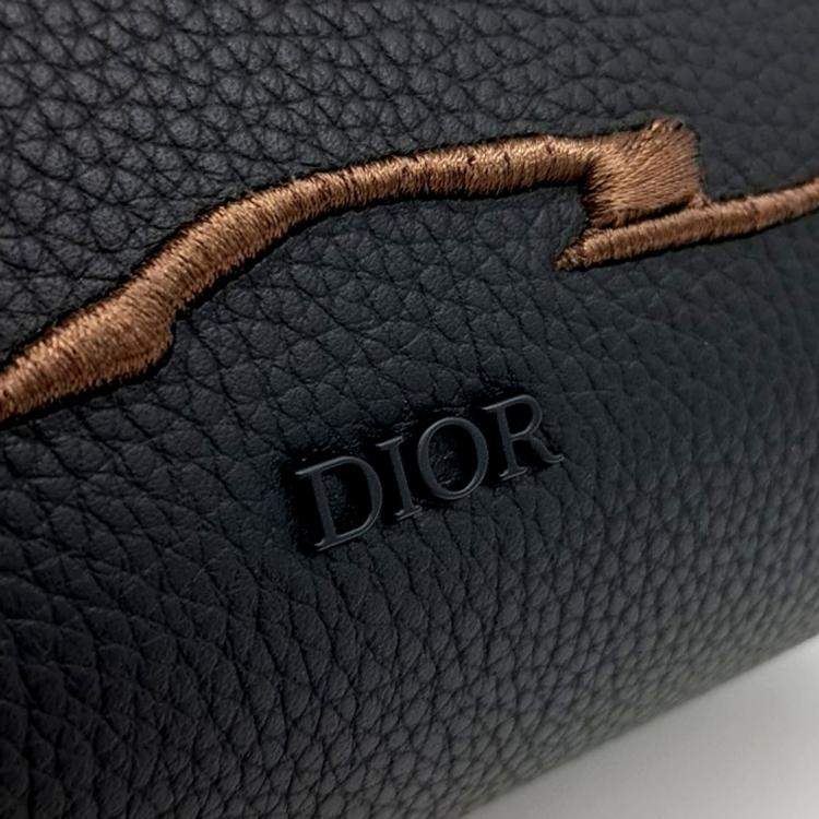 Pre Owned Dior Black Leather X CACTUS JACK Ringo Messenger Bag