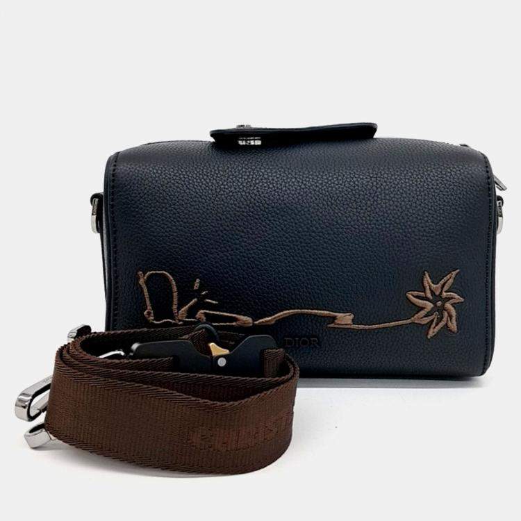 Pre Owned Dior Black Leather X CACTUS JACK Ringo Messenger Bag