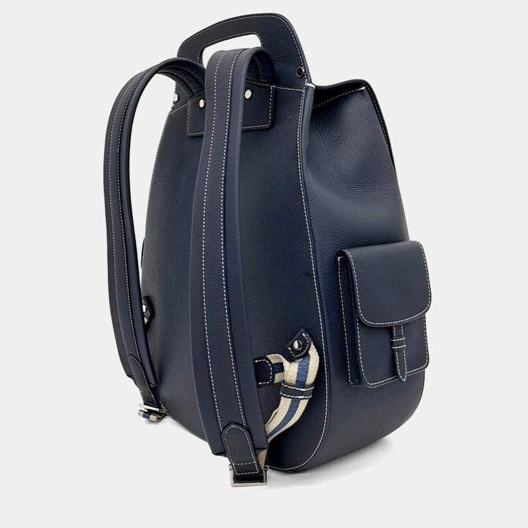 Pre Owned Dior Navy Blue Leather Gallop Backpack