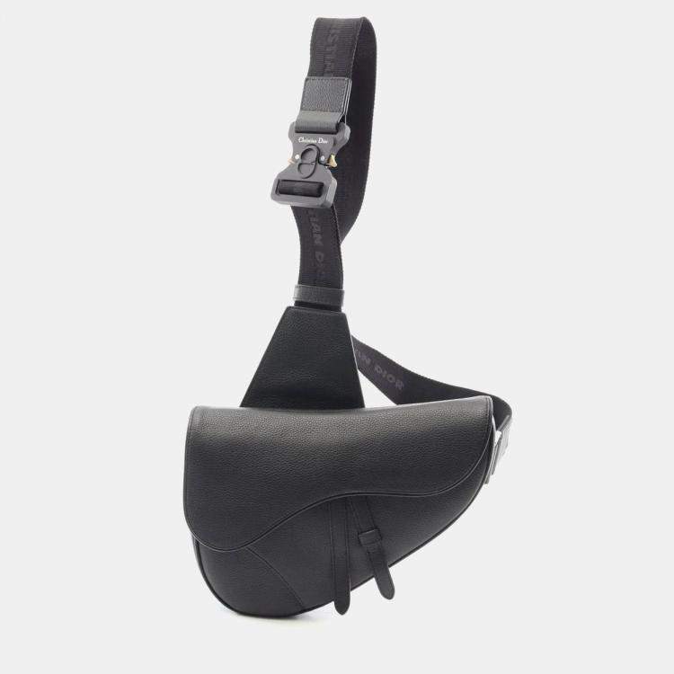 Pre Owned Dior Saddle Black Leather Shoulder Bag