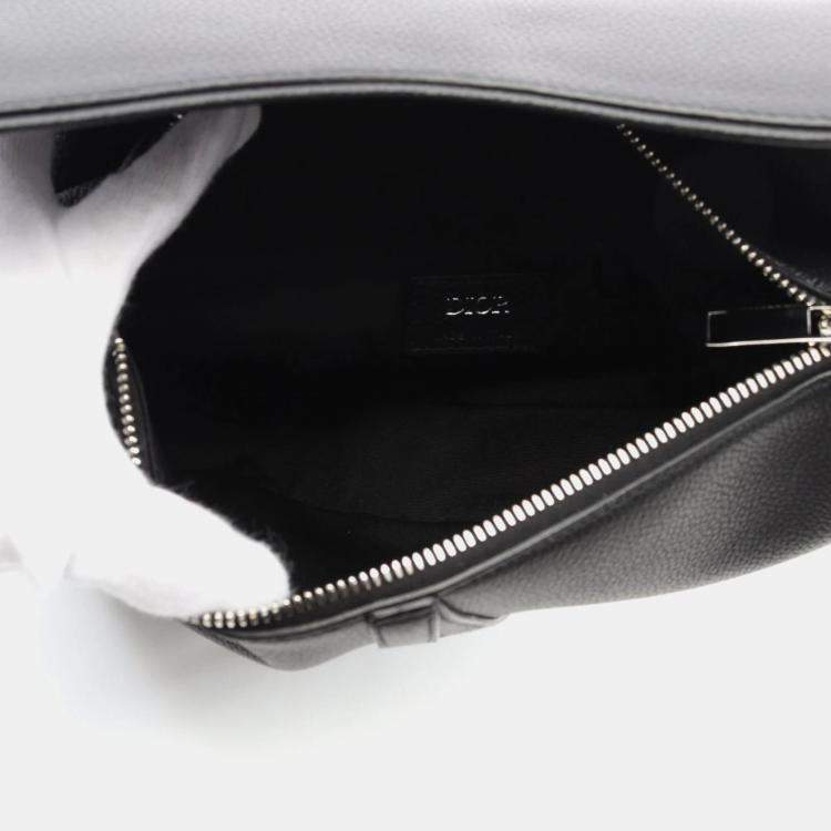 Pre Owned Dior Saddle Black Leather Shoulder Bag