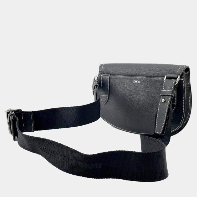 Pre Owned Dior Saddle Black Leather Crossbody Bag