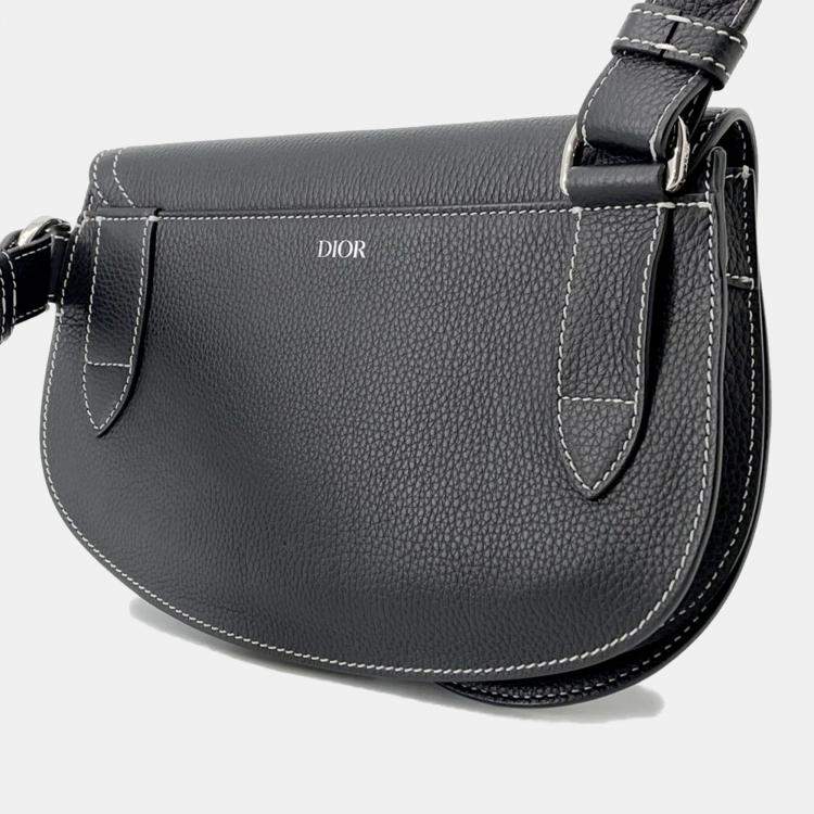 Pre Owned Dior Saddle Black Leather Crossbody Bag