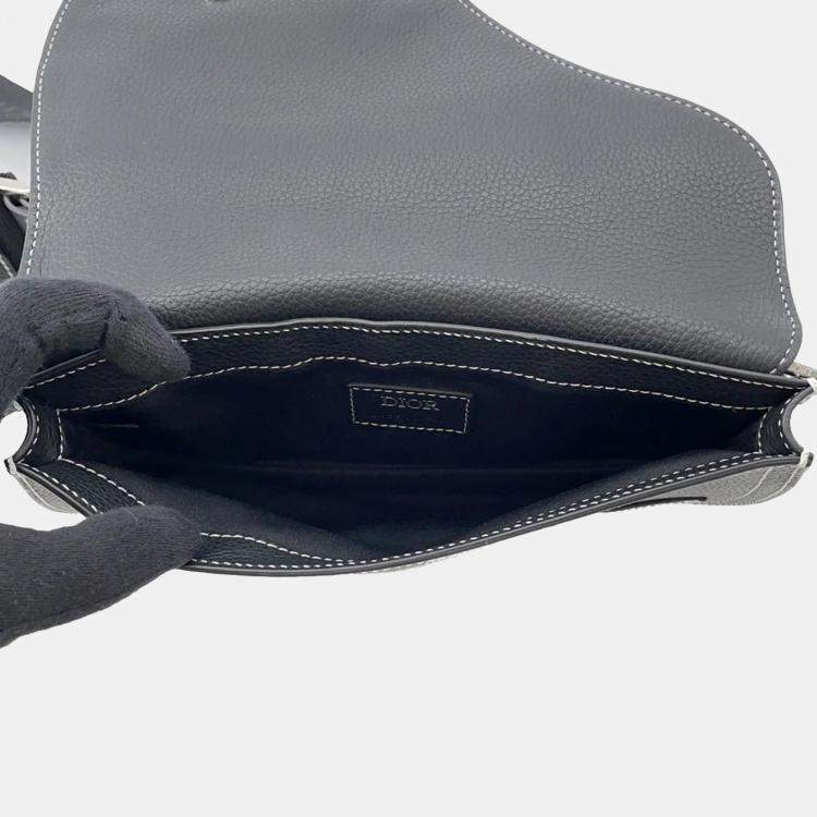 Pre Owned Dior Saddle Black Leather Crossbody Bag