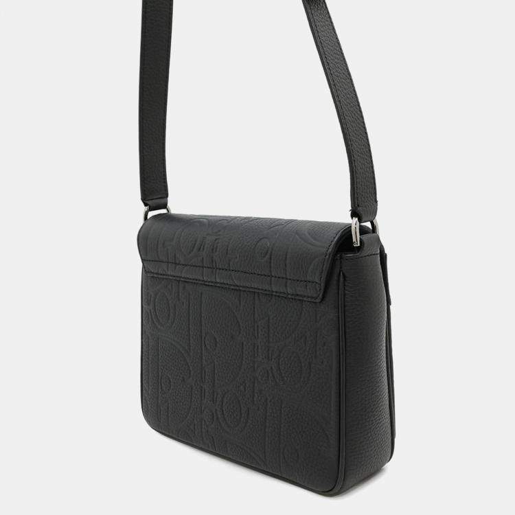 Pre Owned Dior Gravity Black Leather Messenger Bag
