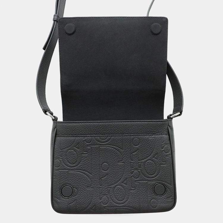 Pre Owned Dior Gravity Black Leather Messenger Bag