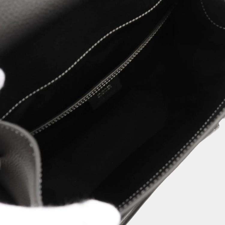 Pre Owned Christian Dior Dior Gallop Backpack Maxi Grained Calfskin Leather Black