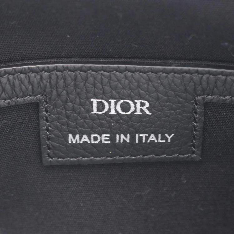 Pre Owned Christian Dior Dior Rider 2.0 Zip Messenger Bag Mini Oblique Jacquard Canvas And Leather Black
