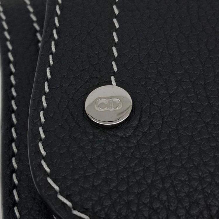 Pre Owned Dior Homme Saddle Black Leather Pouch Bag