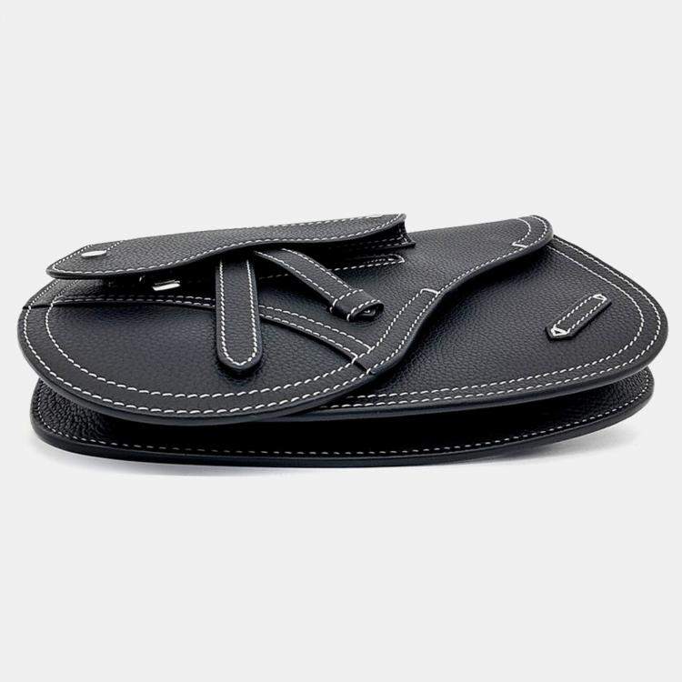 Pre Owned Dior Homme Saddle Black Leather Pouch Bag