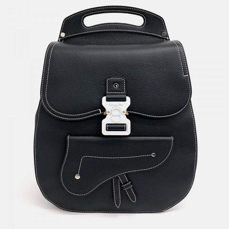 Pre Owned Dior Black Leather Dior Homme Gallop Backpack