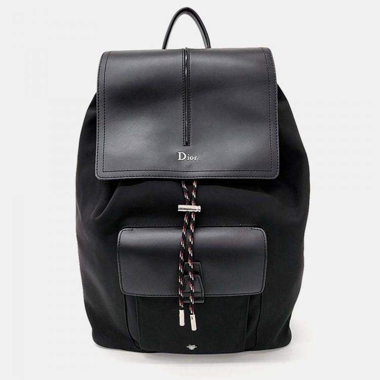 Pre Owned Dior Black Leather Dior Homme Motion Backpack