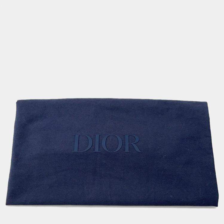 Pre Owned Christian Dior Scarab Oblique Beige Black Canvas Leather Crossbody Bag
