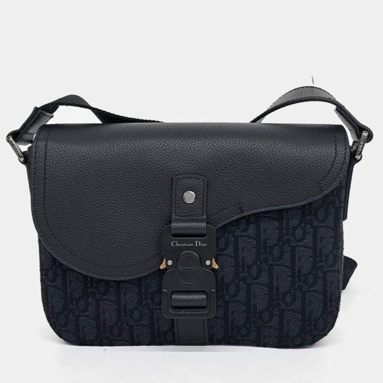 Pre Owned Dior Black Fabric Homme Saddle Mini Crossbody Bag