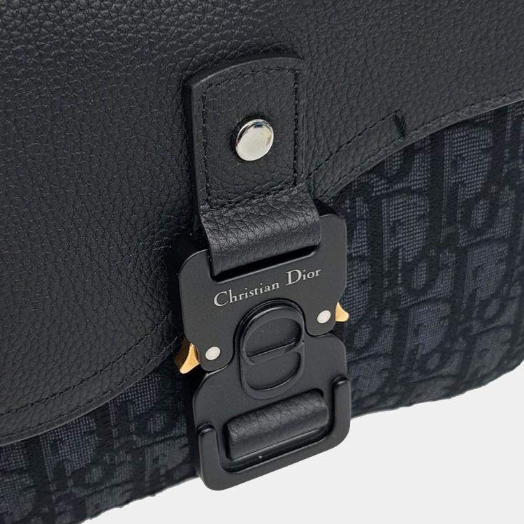 Pre Owned Dior Black Fabric Homme Saddle Mini Crossbody Bag