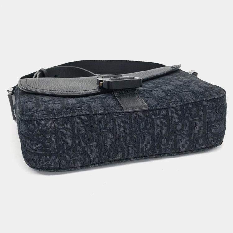 Pre Owned Dior Black Fabric Homme Saddle Mini Crossbody Bag