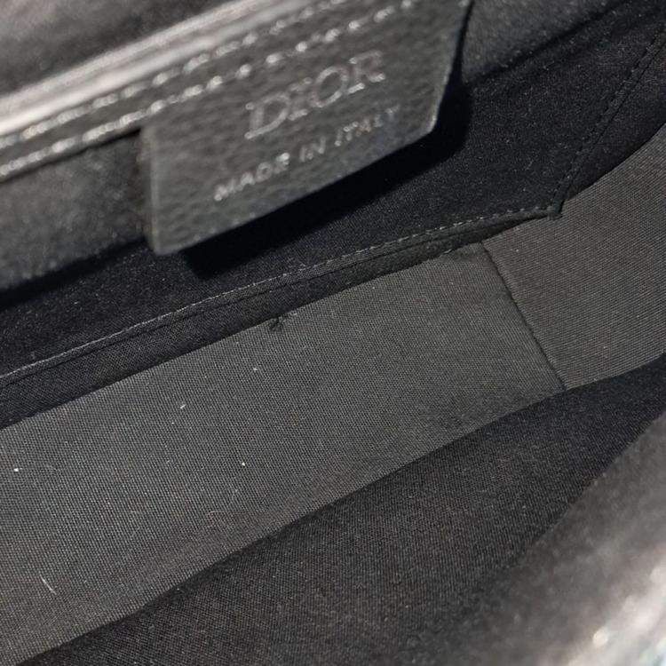 Pre Owned Dior Black Fabric Homme Saddle Mini Crossbody Bag