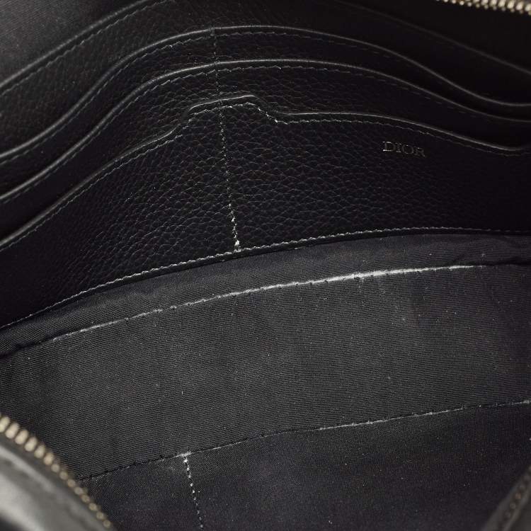 Pre Owned Dior Black Leather CD Toiletry Pouch