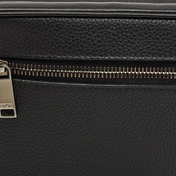 Pre Owned Dior Black Leather CD Toiletry Pouch