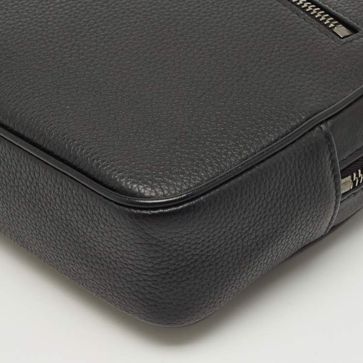 Pre Owned Dior Black Leather CD Toiletry Pouch