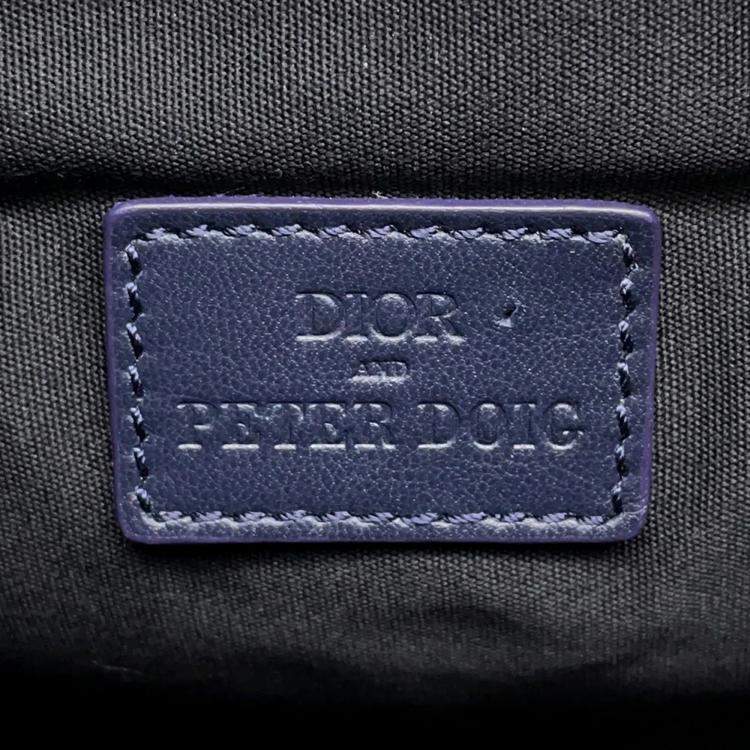 Pre Owned Dior Camouflage Saddle Crossbody Bag Navy Canvas