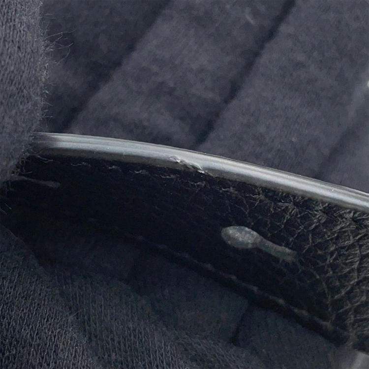 Pre Owned Dior Oblique Saddle Shoulder Black Canvas Calf Leather Size Mini