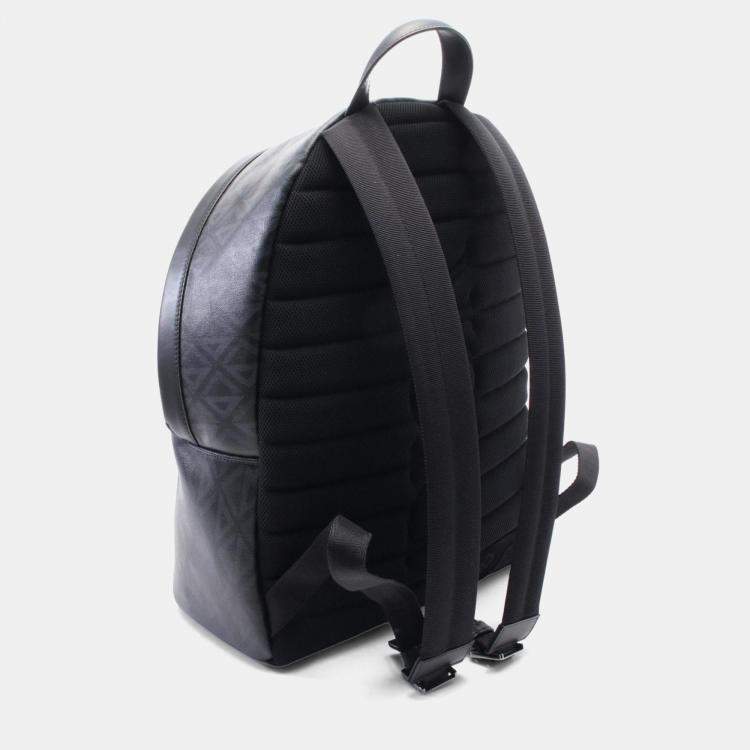 Pre Owned Dior Homme Rider Cd Diamond Backpack  Coated Canvas-Coated Canvas And Leather  Black/Gray