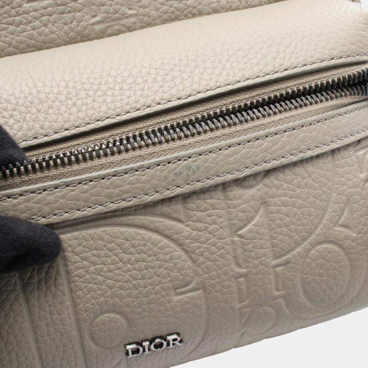 Pre Owned Christian Dior Dior Rider 2.0 Zip Messenger Bag  Shoulder Leather  Beige