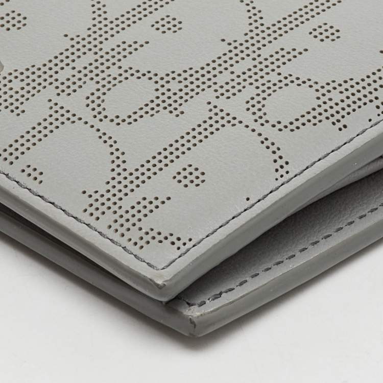 Pre Owned Dior Light Grey Oblique Leather Bi-fold Wallet