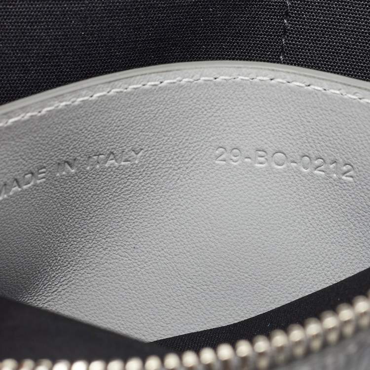 Pre Owned Dior Light Grey CD Diamond Coated Canvas A5 Pouch