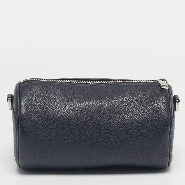 Pre Owned Dior Navy Blue/Black Leather Roller Messenger Bag