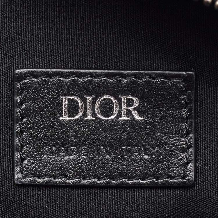 Pre Owned Dior Black Perforated Oblique Leather Galaxy Safari Messenger Bag