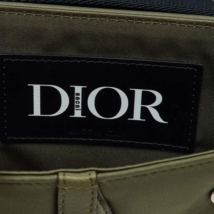 Pre Owned Dior x Sacai Multicolor Technical Fabric and Leather Mini Saddle Bag